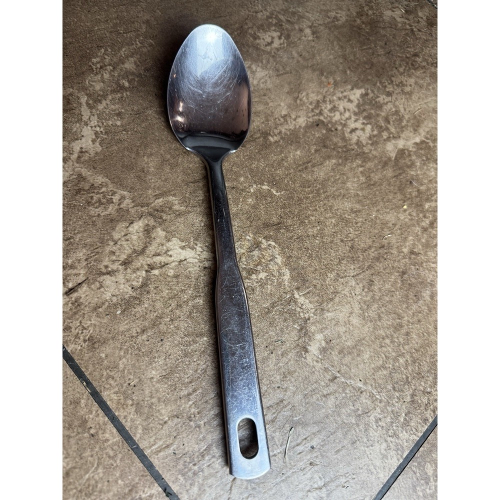 Ecko Vintage Stainless Cooking Spoon With Black Riveted Handle
